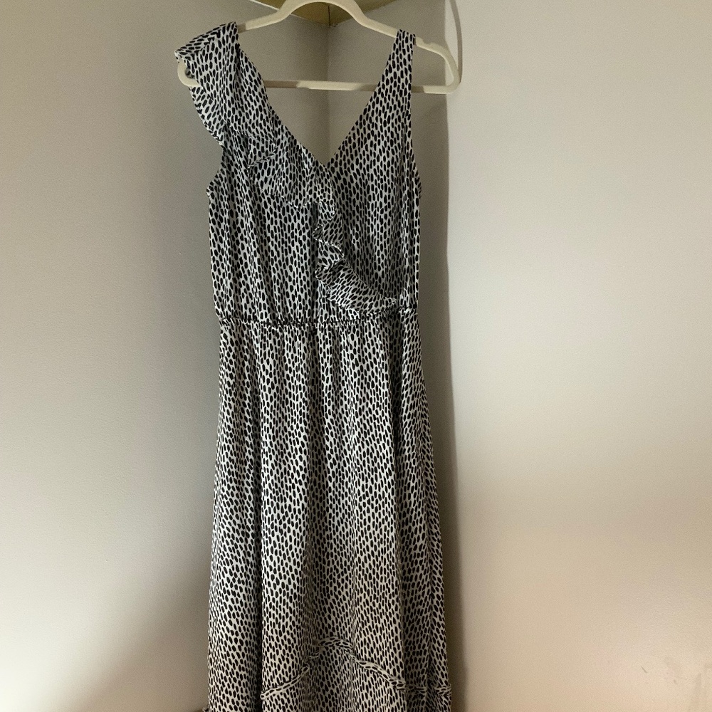 Who What Wear Black White M Asymmetrical Dress Officecore Wedding guest Party